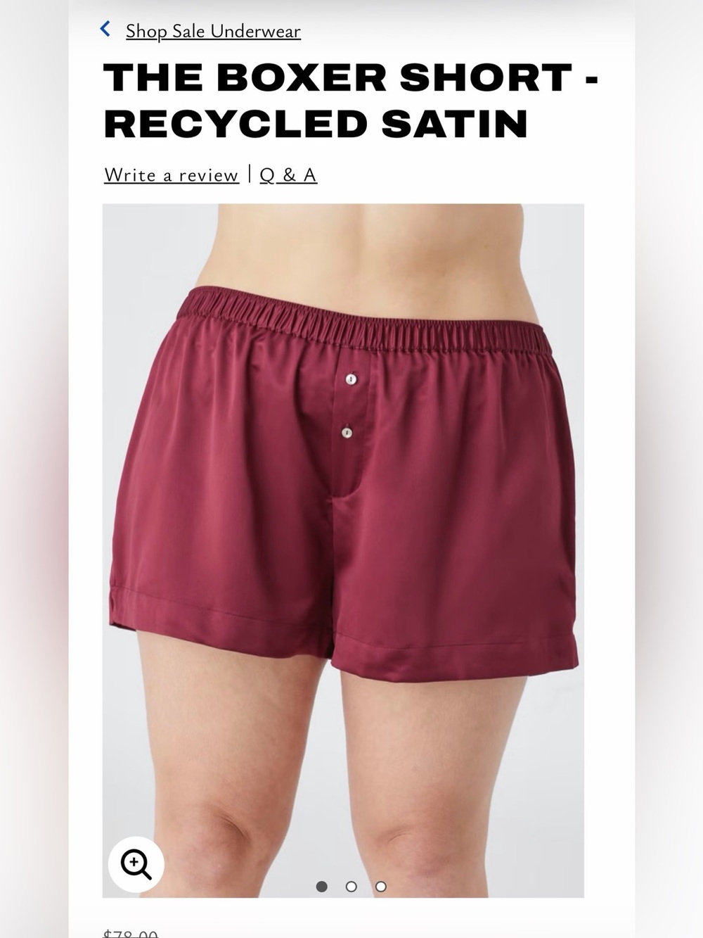 CUUP The Boxer Short - Recycled Satin in Burgundy